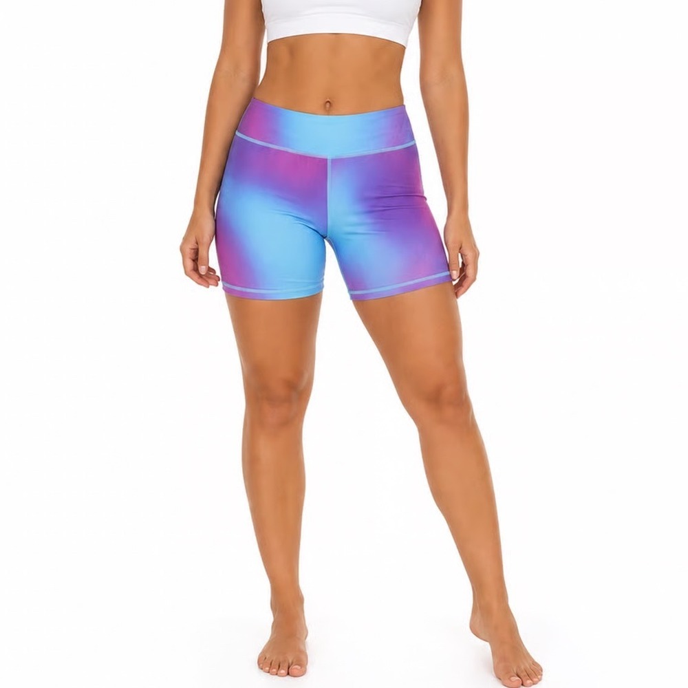 Amazon Essentials Girls XXL 14-16 Blue Purple Ombre Athletic Bike Shorts